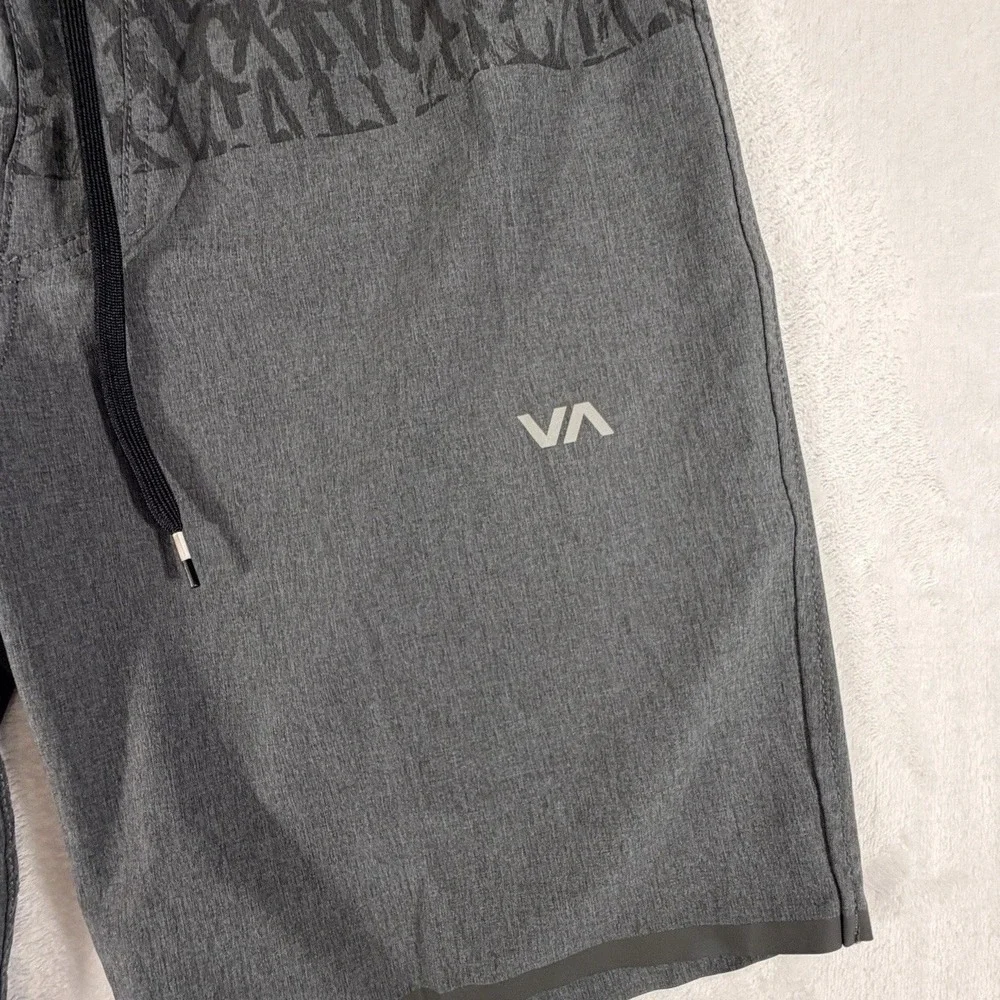 RVCA Shorts Men's Sz 32 Charcoal Gray Ancell Staff Swimming Drawstring